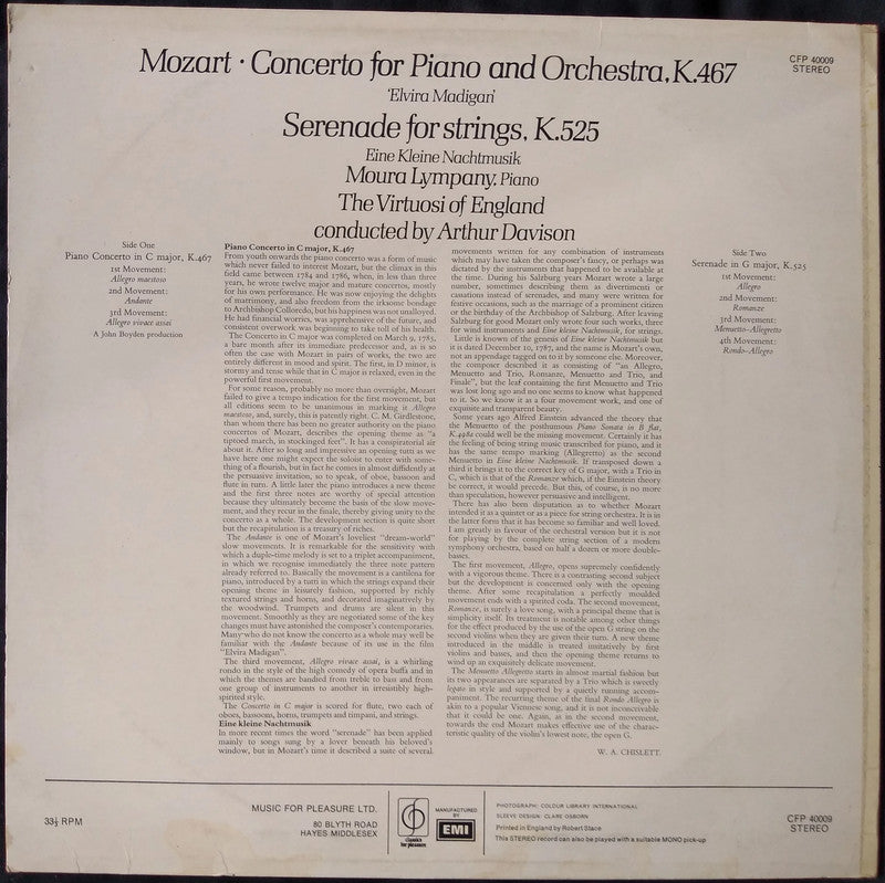 Mozart - Piano Concerto No. 21 "Elvira Madigan" LP