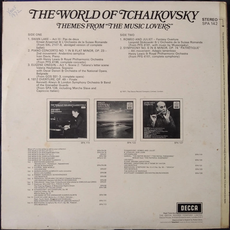 Tchaikovsky – The World Of Tchaikovsky LP