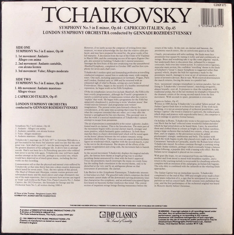 Tchaikovsky - Symphony No. 5 In E Minor, Op.64 LP