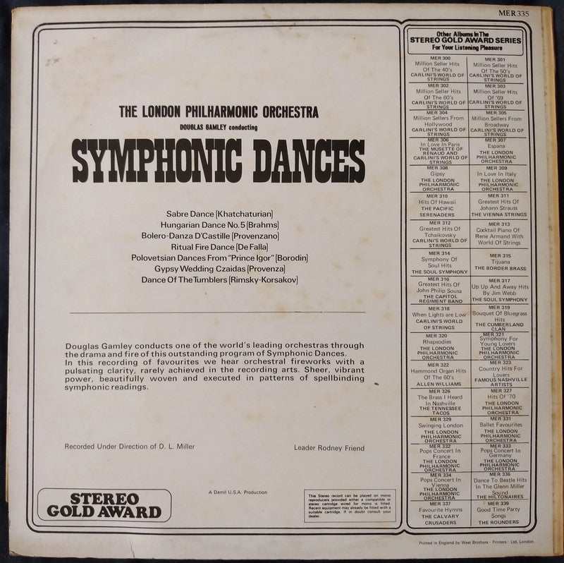 London Philharmonic Orchestra - Symphonic Dances LP