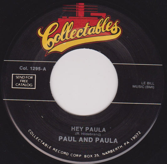 Paul And Paula – Hey Paula (Collectables) 7" vinyl US single VG/- jukebox centre