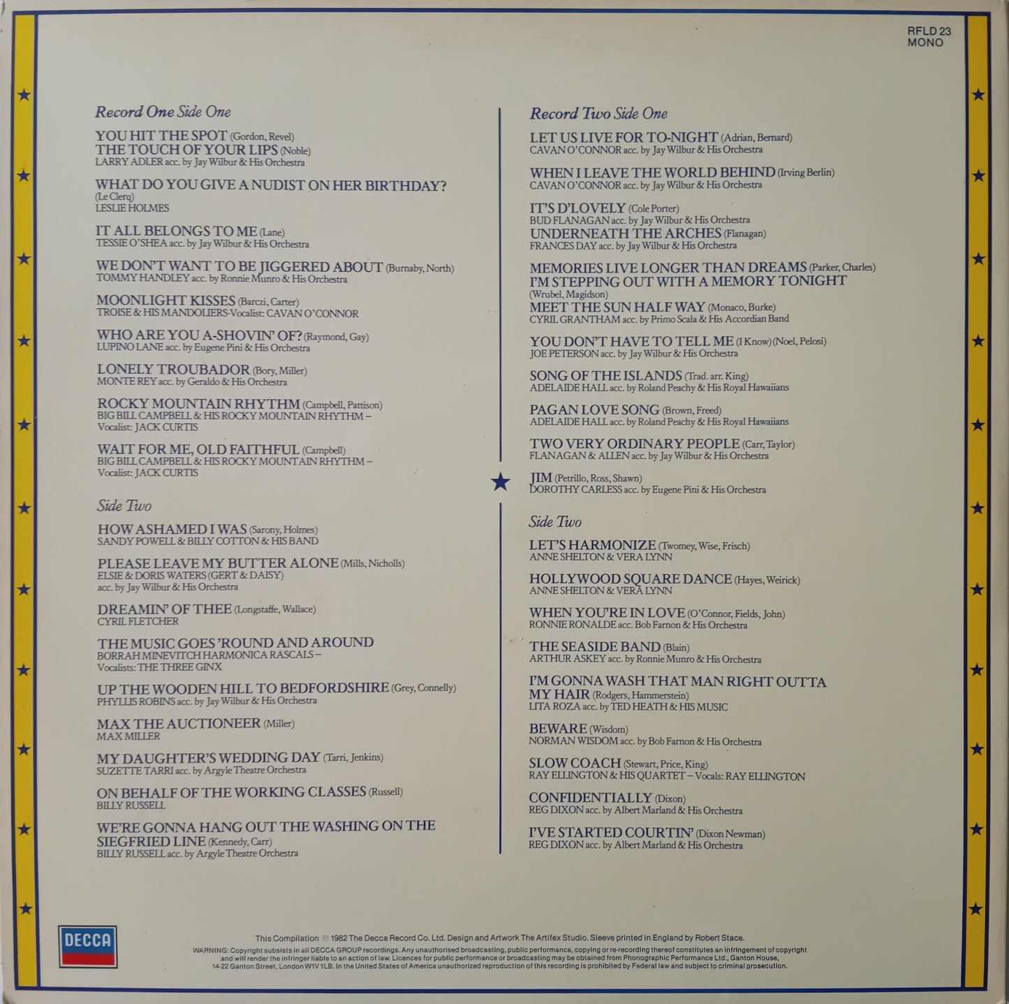 Various – They Played The Empire (Decca 1982) 2x12" vinyl LP VG/VG