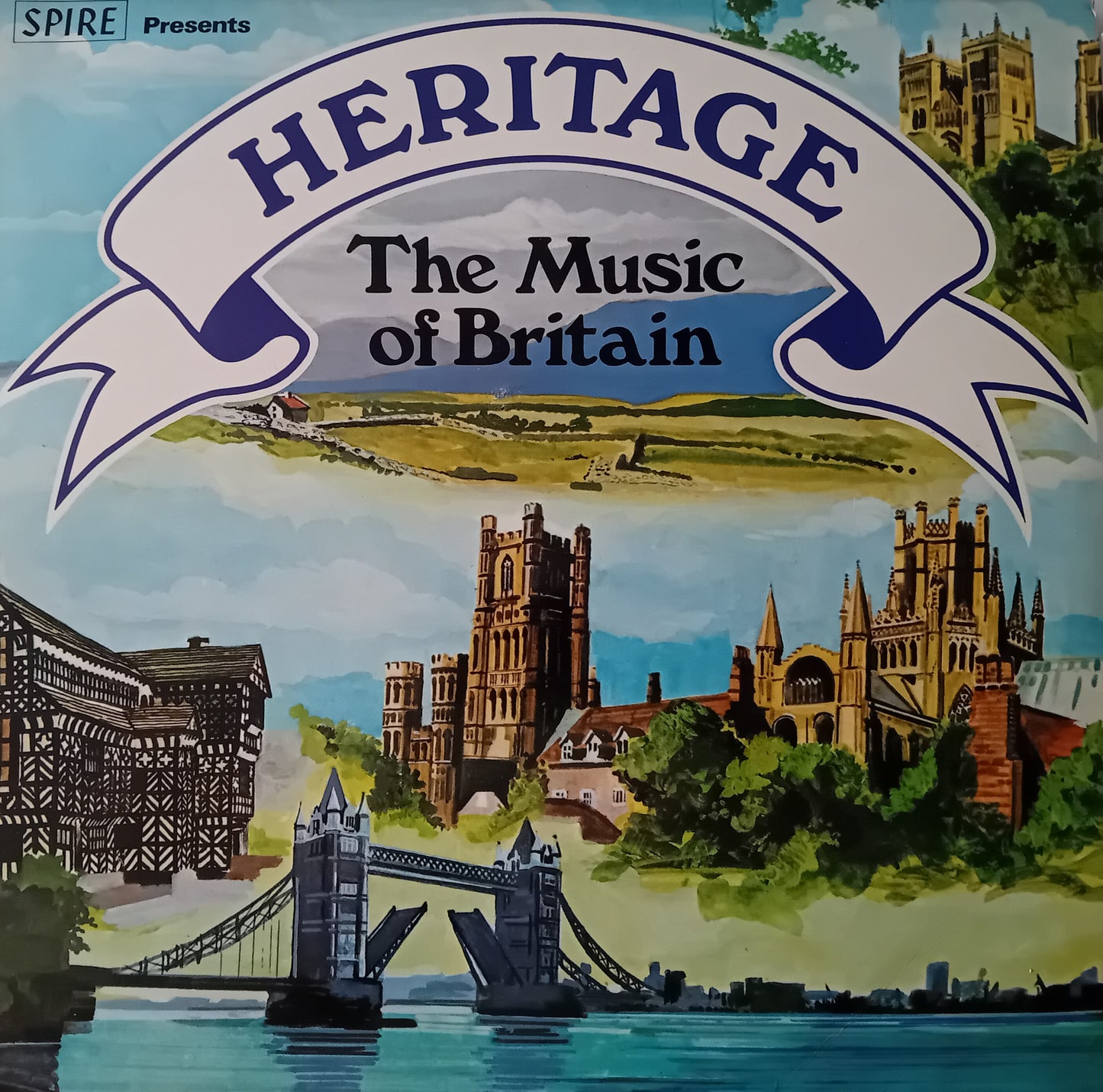 Album cover for 'Heritage: The Music of Britain' featuring British landmarks.