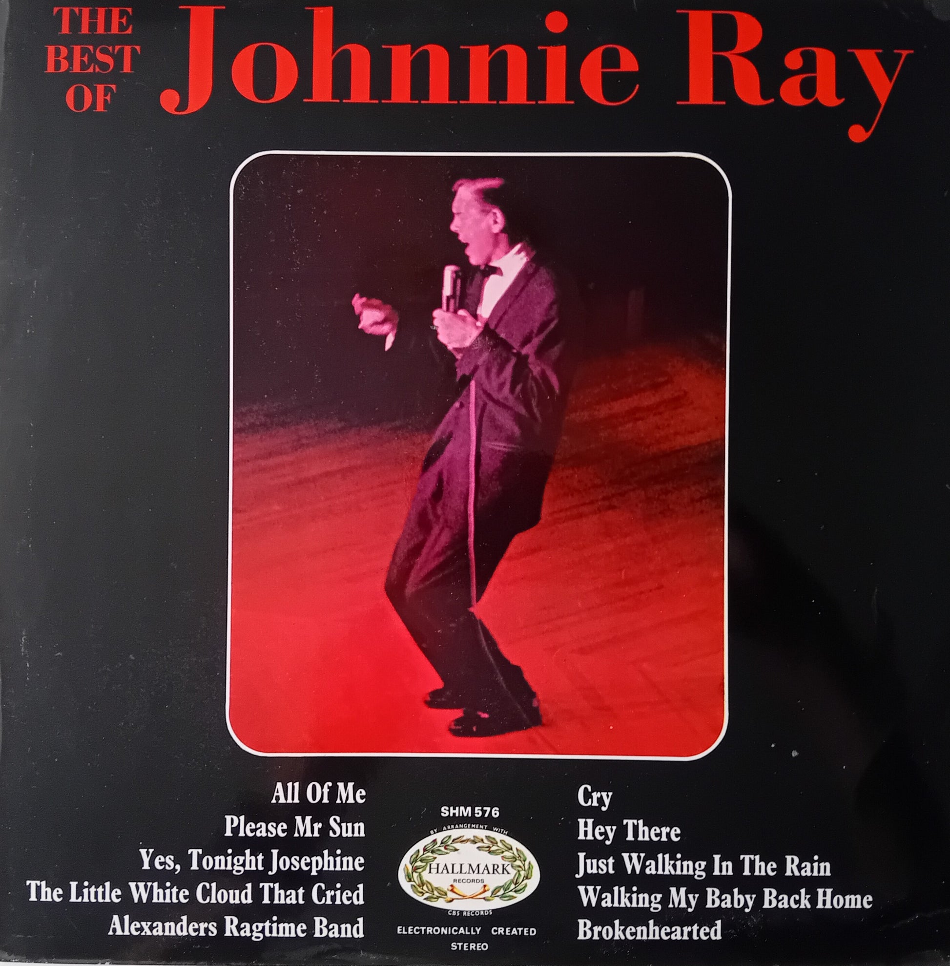 Album cover of 'The Best of Johnnie Ray' with a man in a suit holding a microphone.