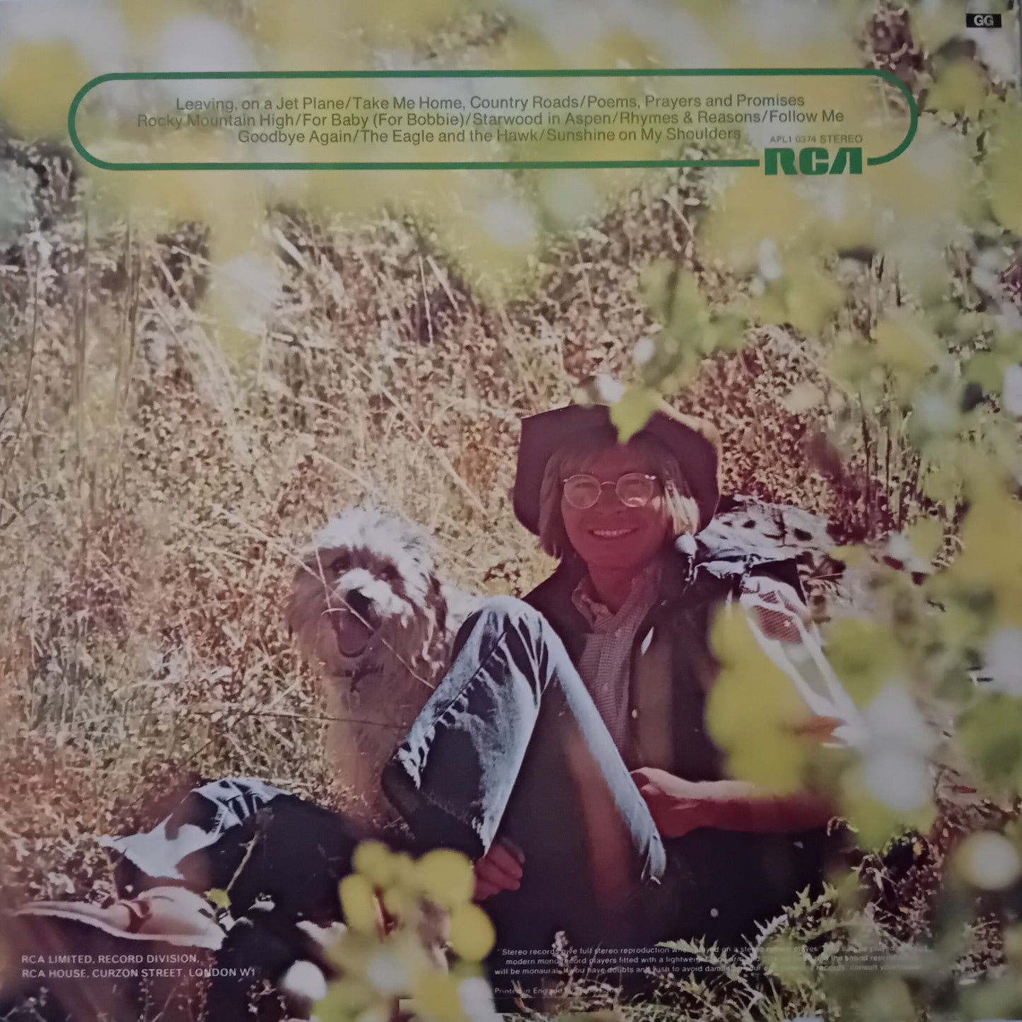 Album cover with a person and dog sitting in nature, featuring the RCA logo.