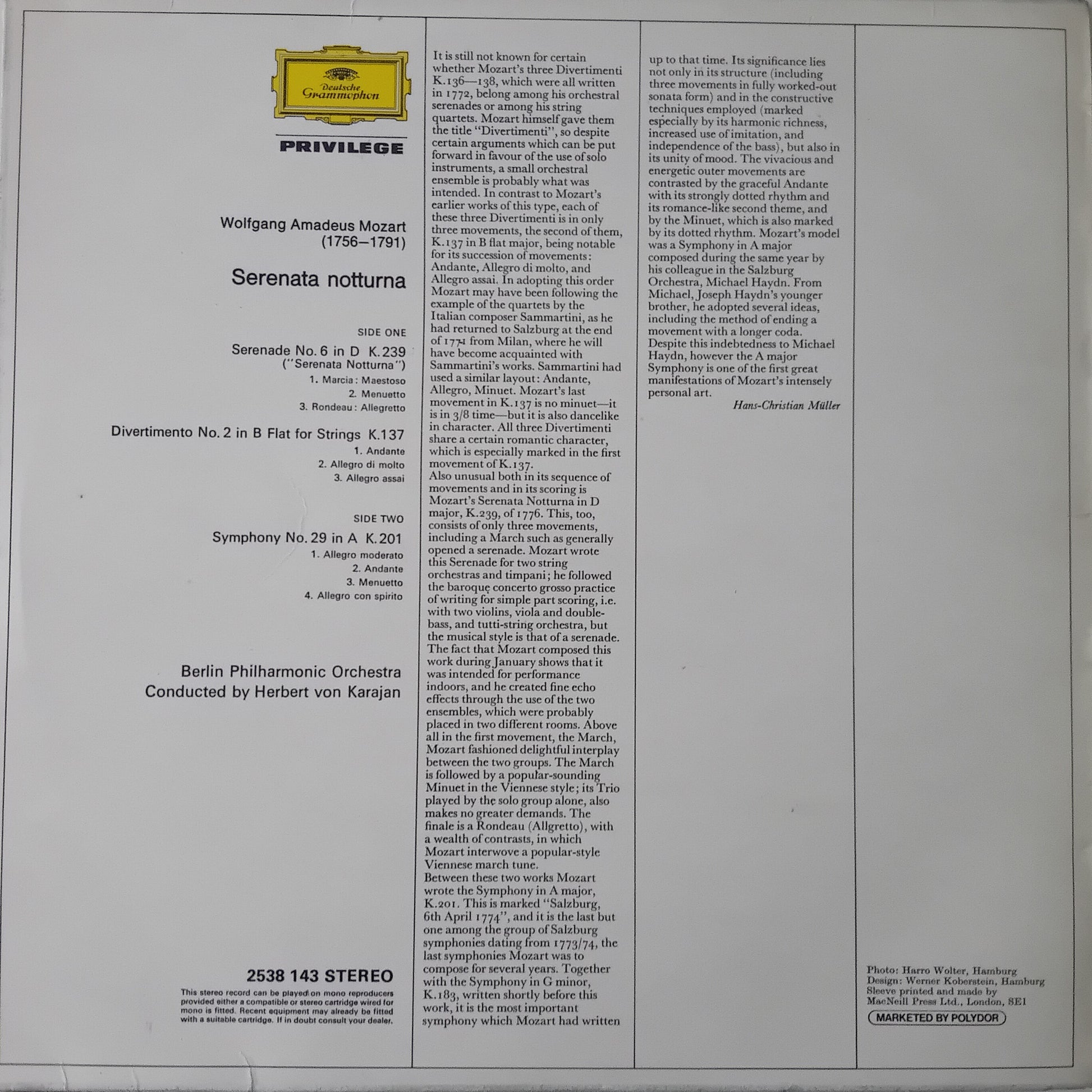 Back cover of a classical music album with text and logo