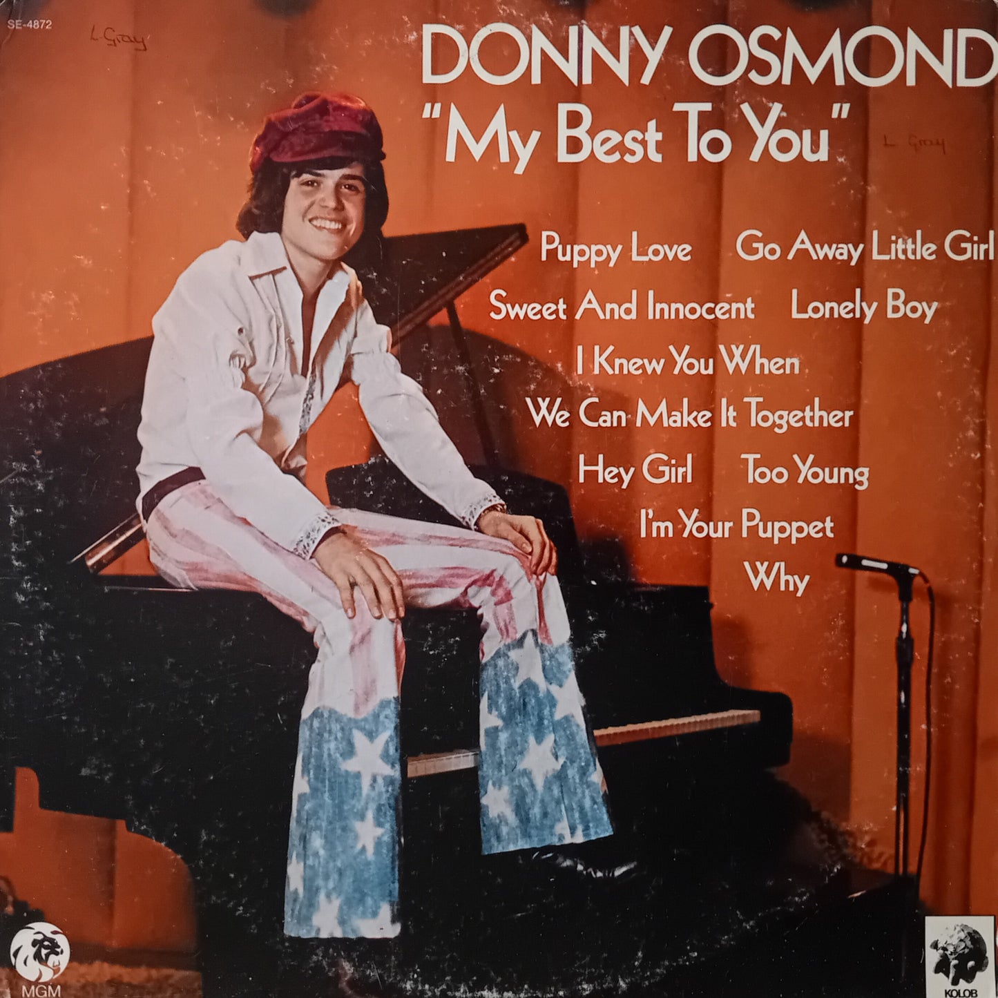 Donny Osmond ‎– My Best To You (MGM 1972) 12" US vinyl LP VG/G+