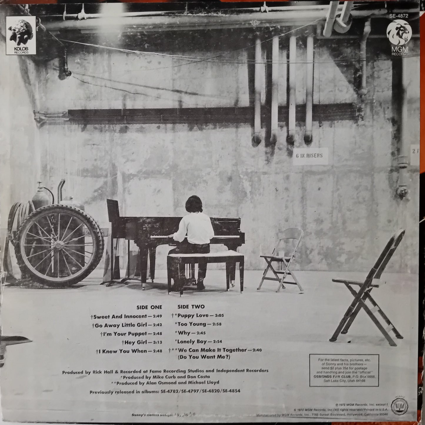 Donny Osmond ‎– My Best To You (MGM 1972) 12" US vinyl LP VG/G+