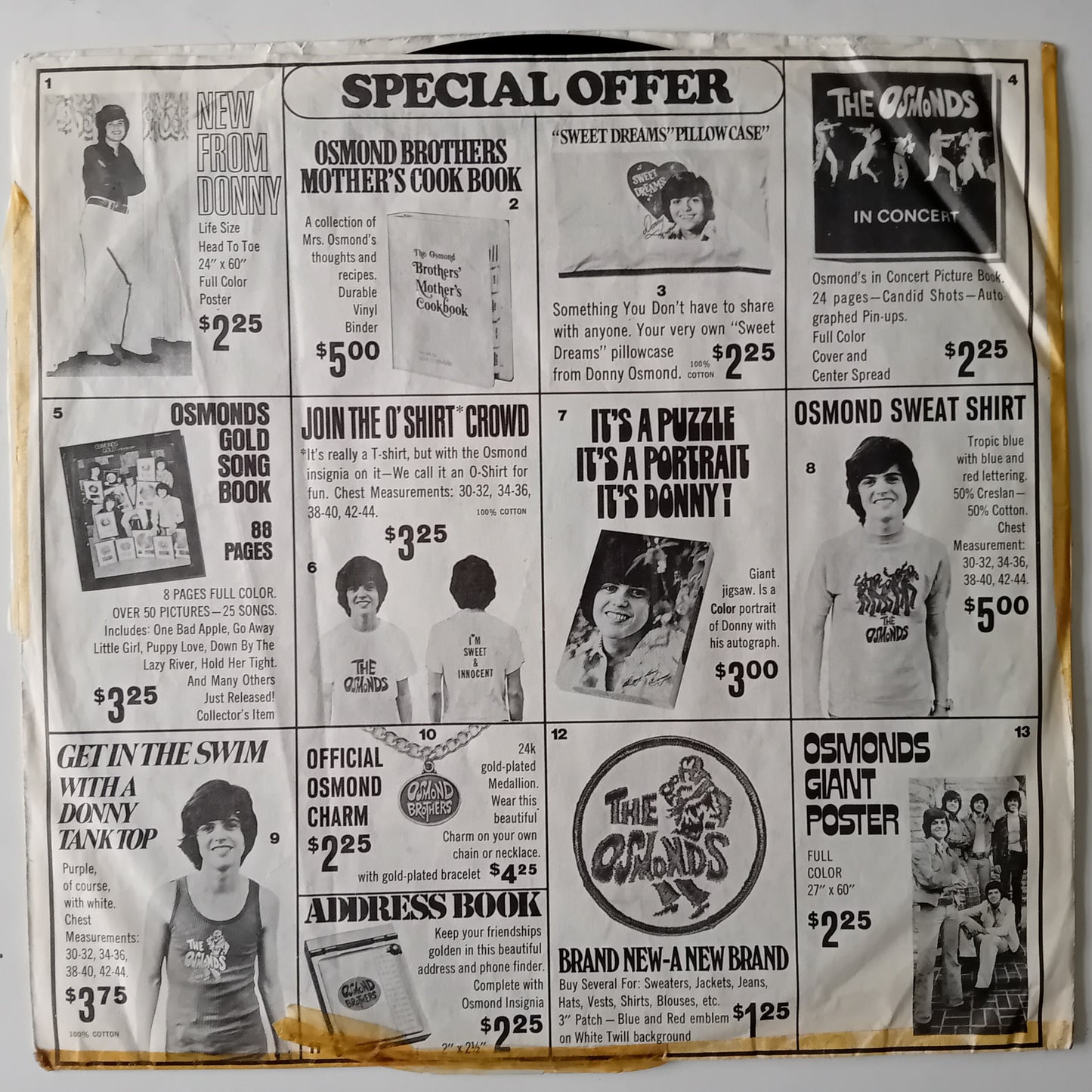 Donny Osmond ‎– My Best To You (MGM 1972) 12" US vinyl LP VG/G+