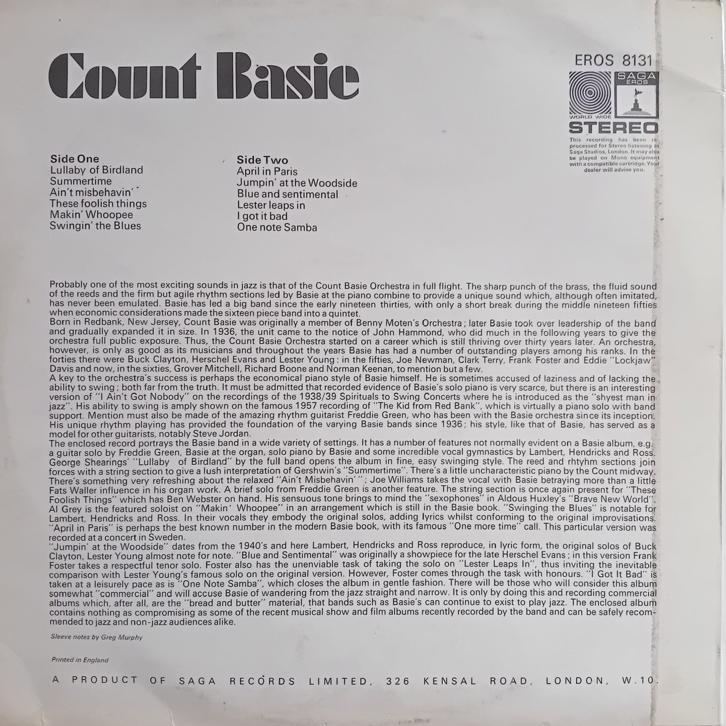 Back cover of a vinyl record featuring text and branding