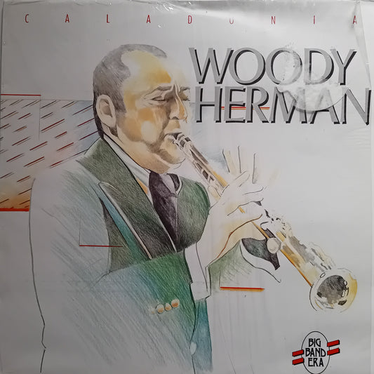 Album cover featuring a illustration of a man playing a saxophone with 'Woody Herman' and 'Caladonia' text.