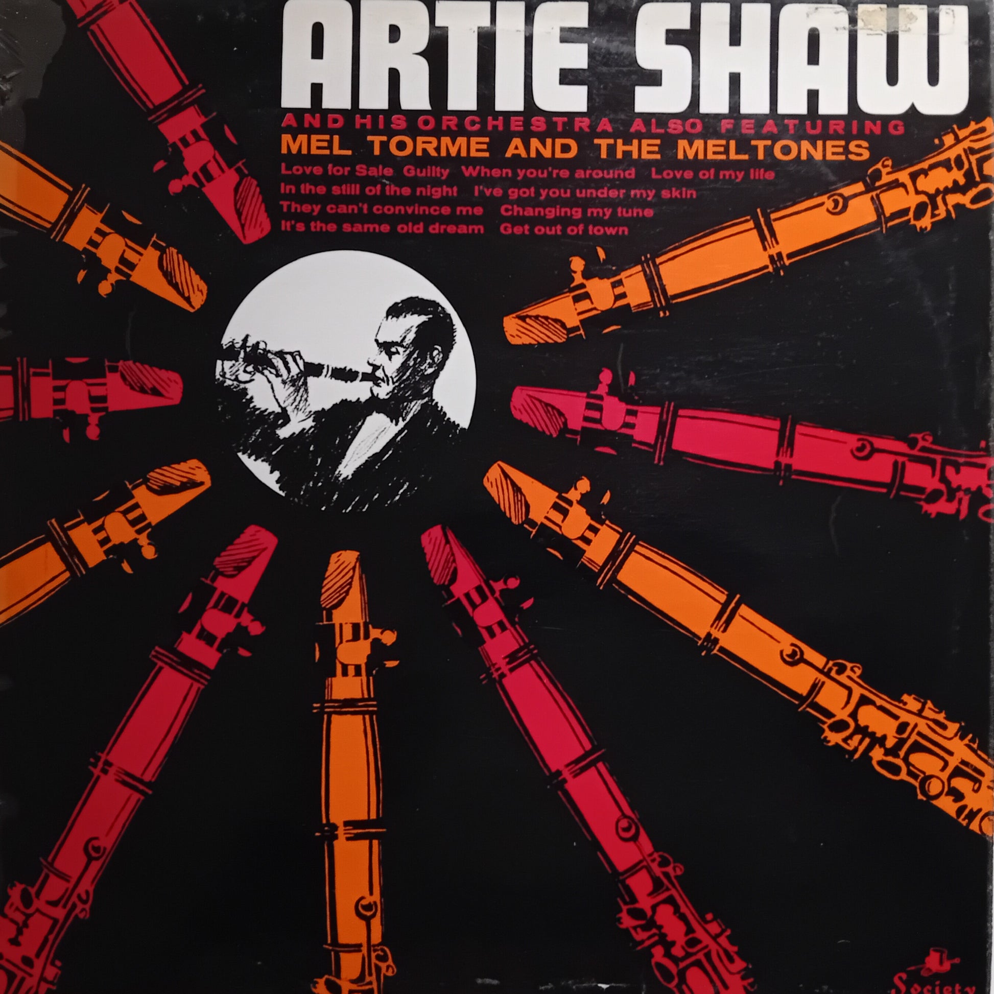 Album cover with Artie Shaw and Mel Torme and the Meltones, featuring saxophone illustrations.