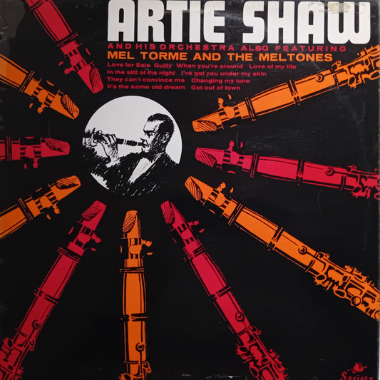 Album cover with Artie Shaw and Mel Torme and the Meltones, featuring saxophone illustrations.