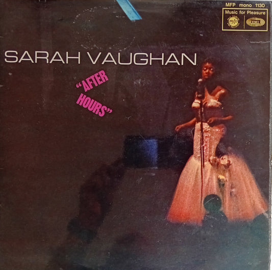 Album cover of 'After Hours' by Sarah Vaughan with a dark background and text.