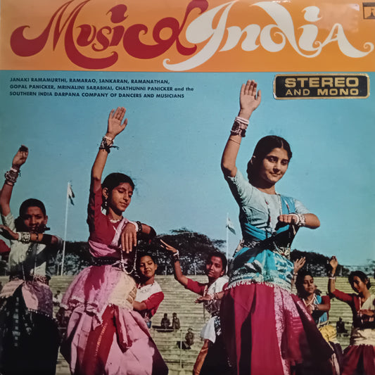 Album cover for 'Music Of India' featuring dancers in traditional attire against a blue sky.