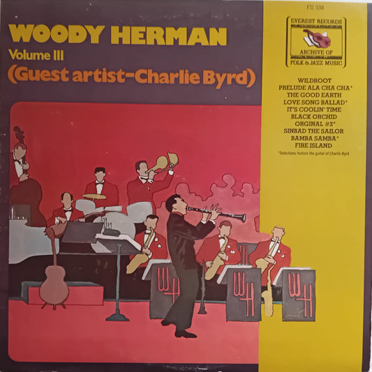 Album cover for Woody Herman Volume III featuring a jazz band illustration.