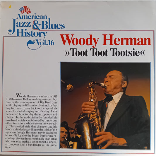 Album cover of 'American Jazz & Blues History Vol. 16' featuring Woody Herman and his saxophone.