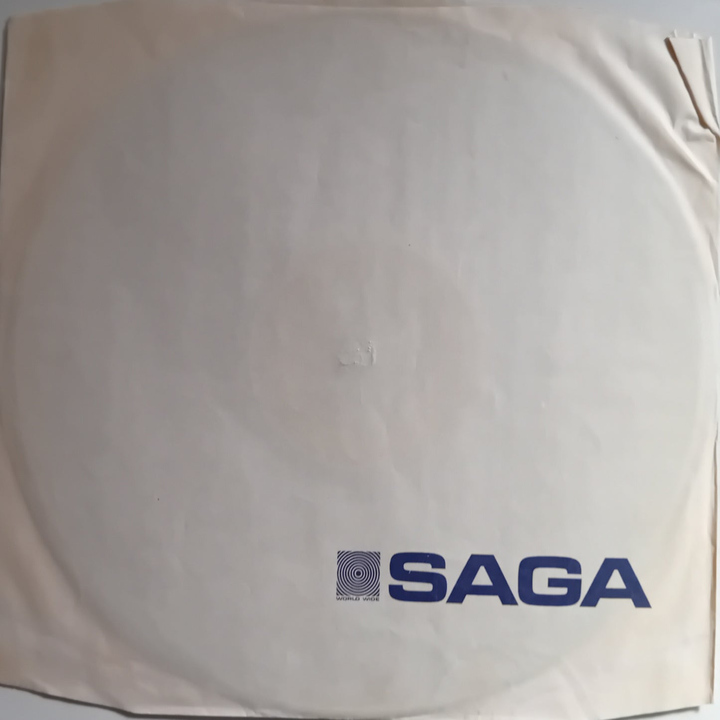 Inner sleeve with 'SAGA' logo on a white background