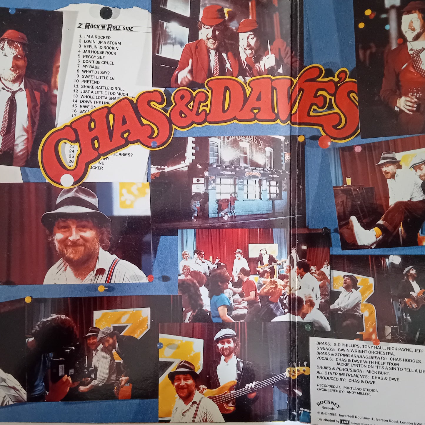 Album cover for 'Chas & Dave' featuring a collage of photos and text.