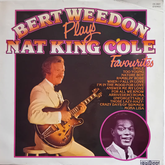 Album cover featuring Bert Weedon playing guitar with text about Nat King Cole favourites