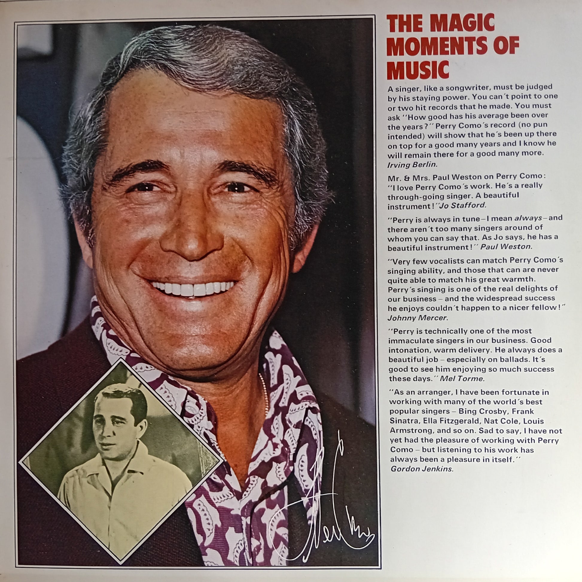 Portrait of a smiling man with a collage of images and text on the right side.