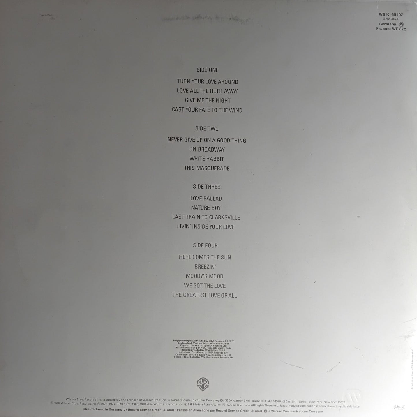 George Benson ‎– The George Benson Collection (Warner Bros 1981) 2x12" vinyl LP VG/VG with booklet
