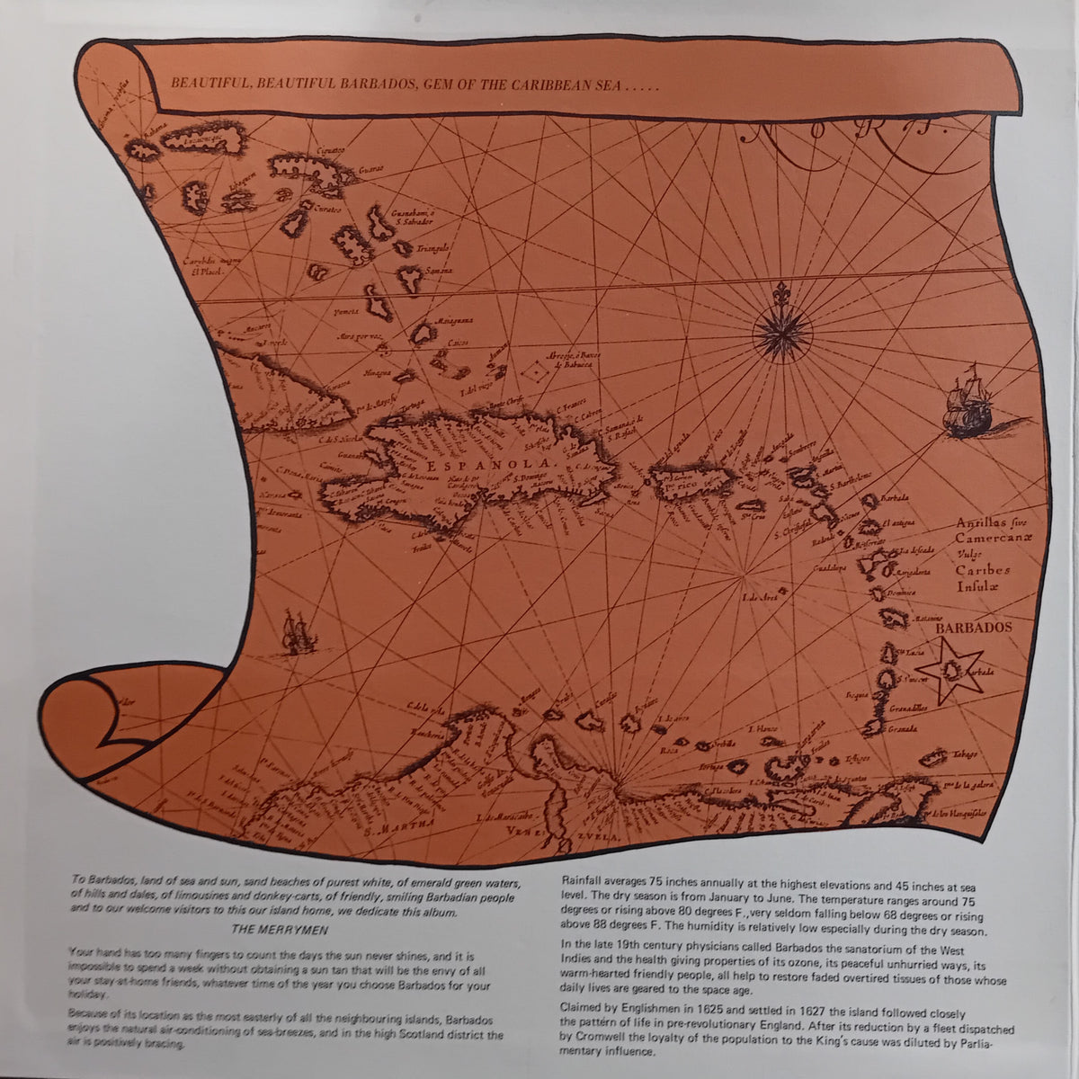 A booklet print of Barataria Bay, Louisiana, titled 'BEAUTIFUL, BEAUTIFUL BARATARIA, GEN. OF THE CARIBBE'S SEA.