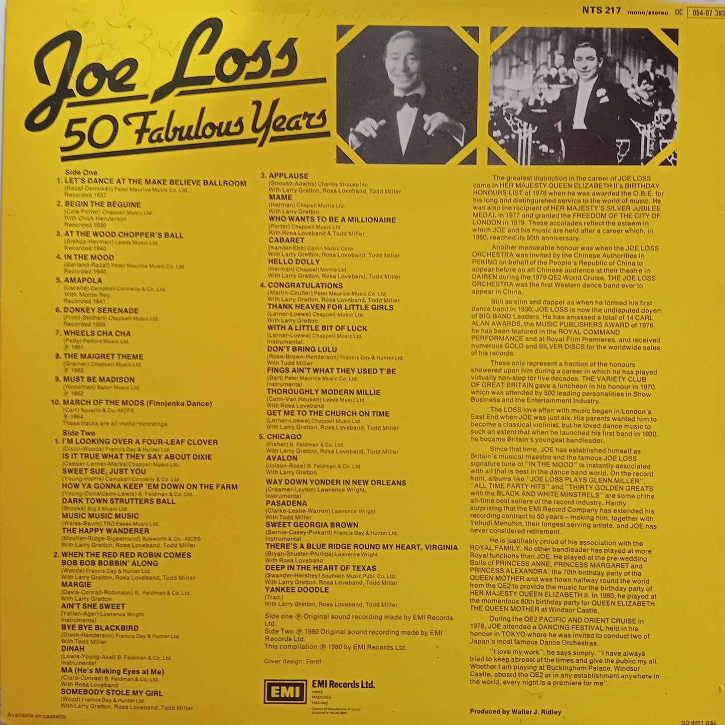 Joe Loss – Joe Loss 50 Fabulous Years (EMI 1980) 12" vinyl LP VG/VG