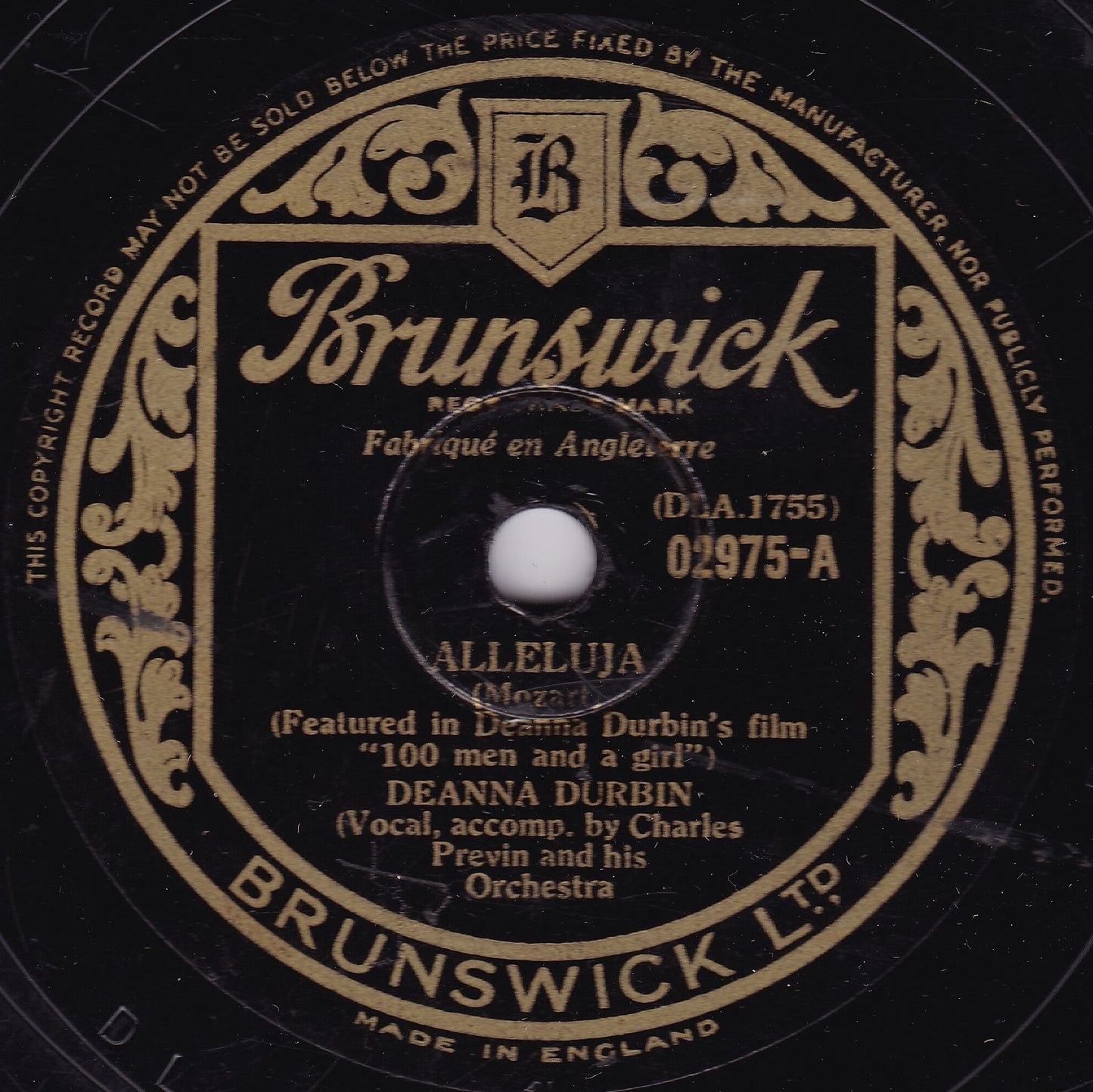 Deanna Durbin – Alleluja / Ave Maria (Brunswick 1940) 10" shellac G+