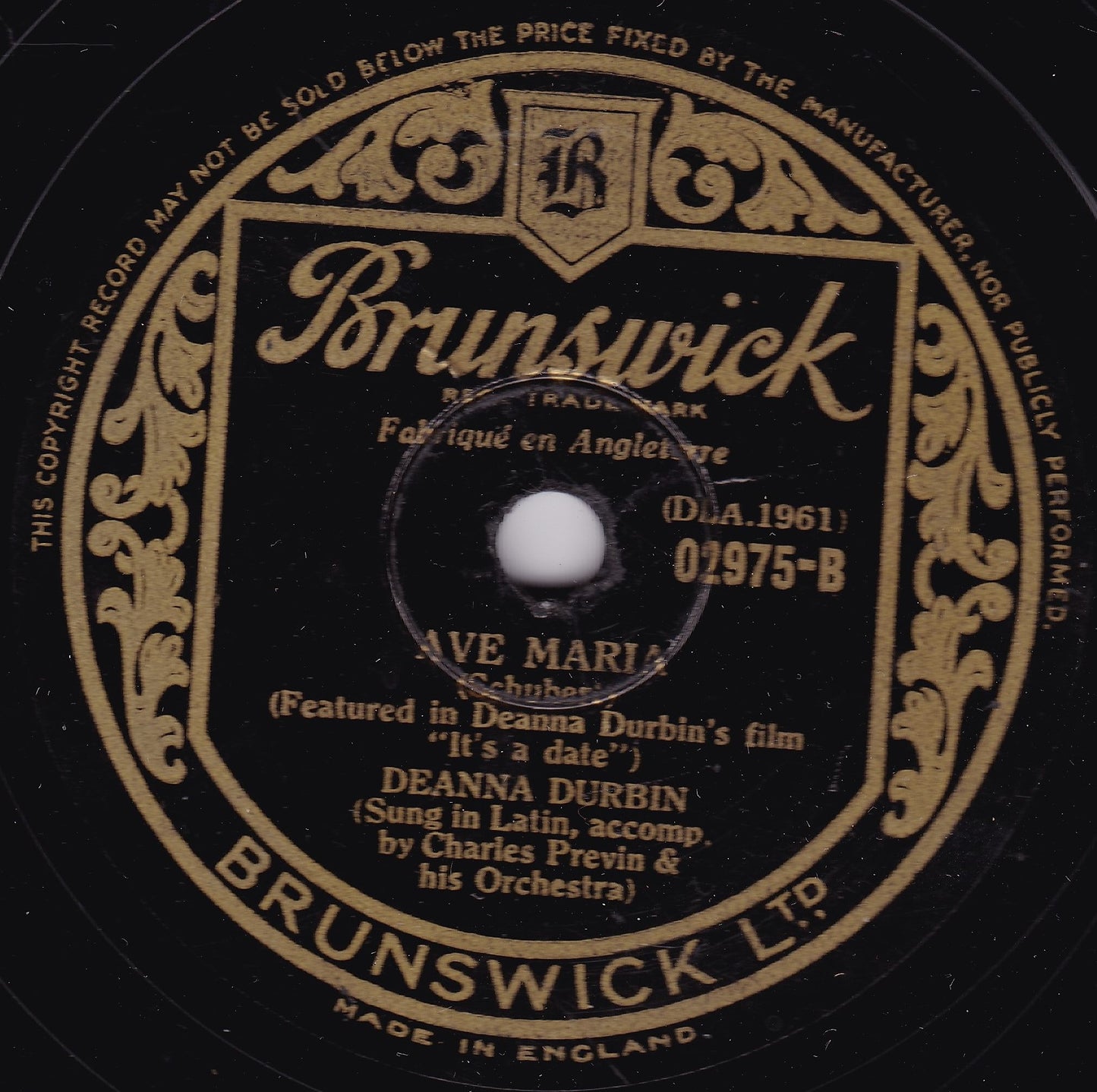 Deanna Durbin – Alleluja / Ave Maria (Brunswick 1940) 10" shellac G+