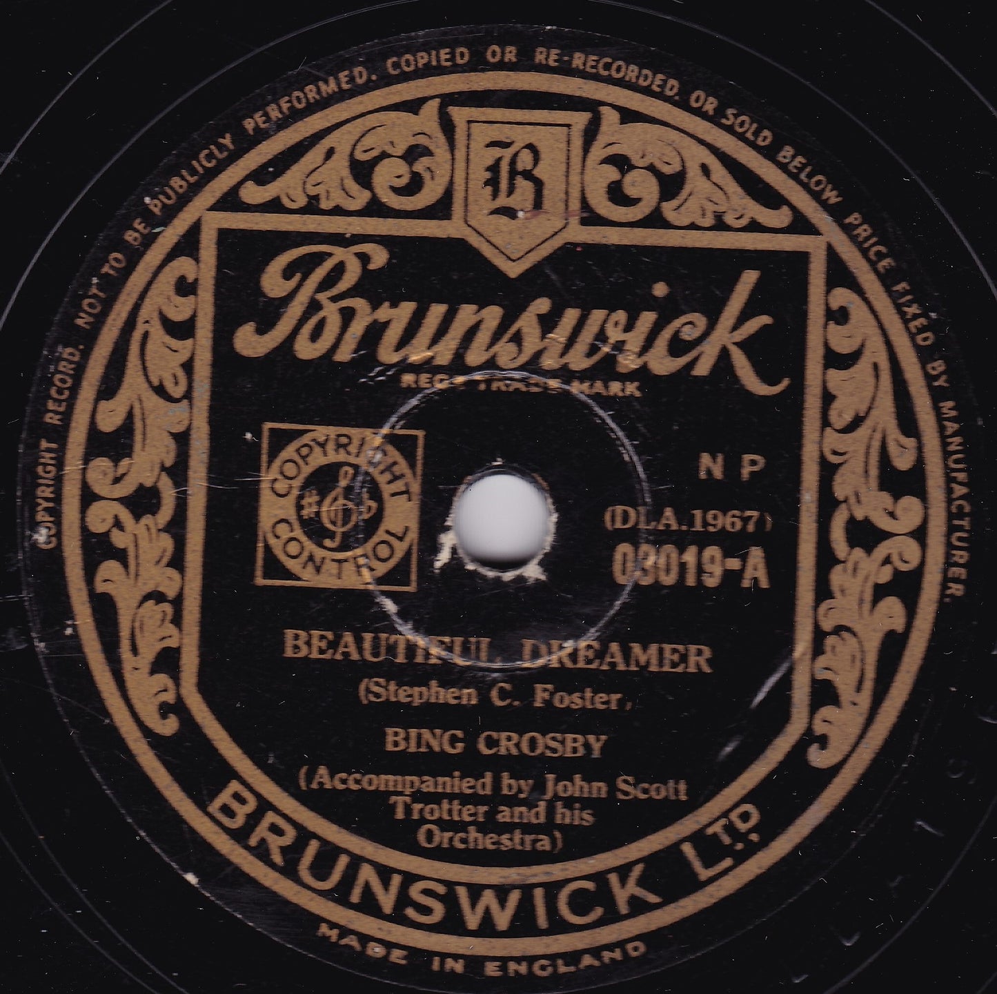 Bing Crosby – Beautiful Dreamer / You Are My Heart's Delight 10" shellac VG/-