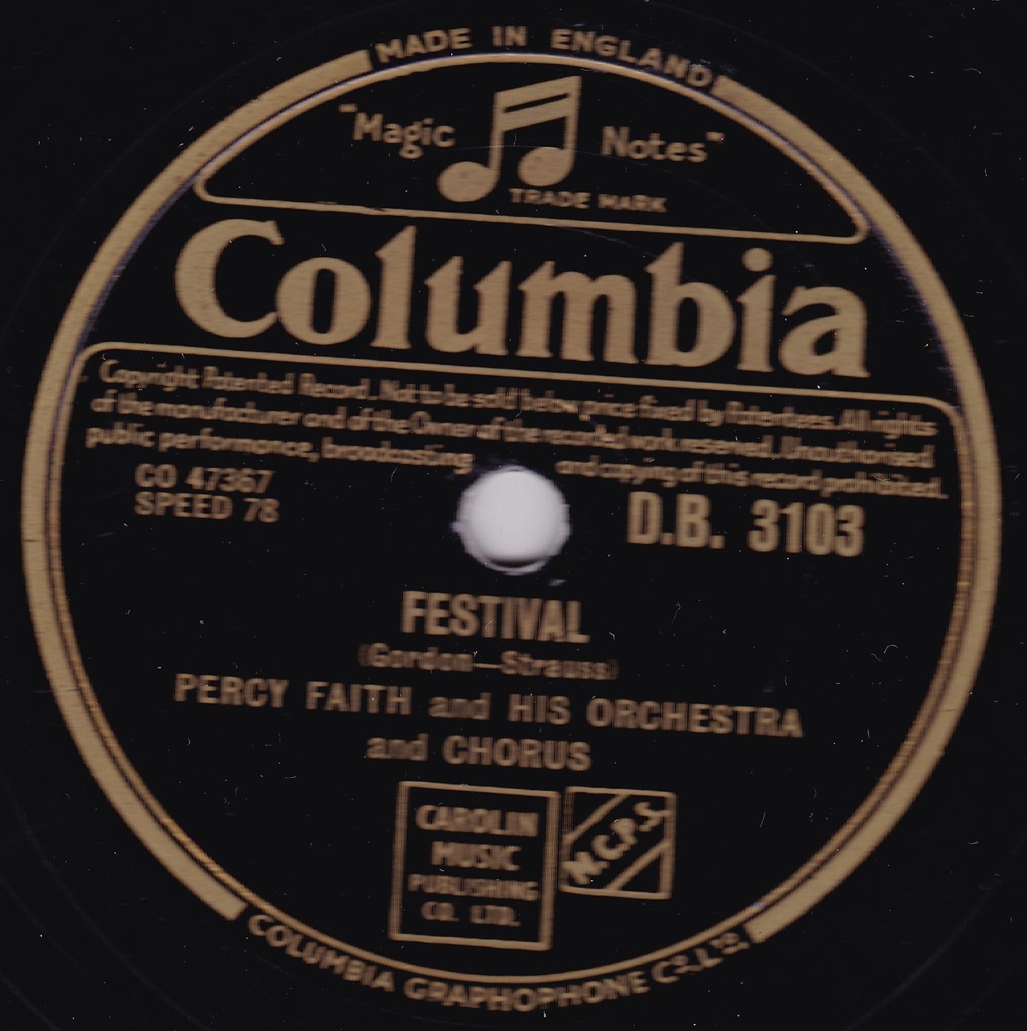 Percy Faith ‎– Delicado (Columbia 1952) 10" shellac VG/VG