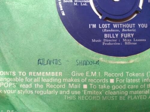Billy Fury ‎– I'm Lost Without You (Decca 1964) 7" vinyl single VG/-
