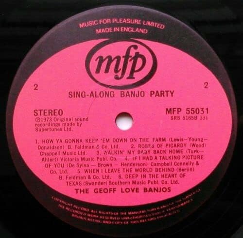 The Geoff Love Banjos – Sing-Along Banjo Party (MFP 1981) 2x12" vinyl LP VG/VG