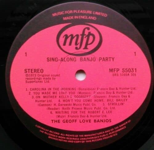 The Geoff Love Banjos – Sing-Along Banjo Party (MFP 1981) 2x12" vinyl LP VG/VG