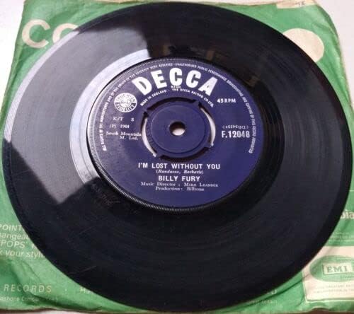 Billy Fury ‎– I'm Lost Without You (Decca 1964) 7" vinyl single VG/-