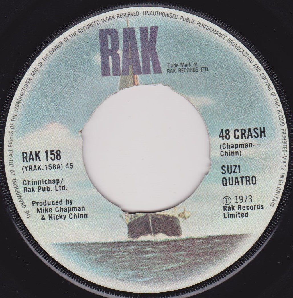 Suzi Quatro - 48 Crash (RAK 1973) 7” vinyl single VG/- jukebox centre