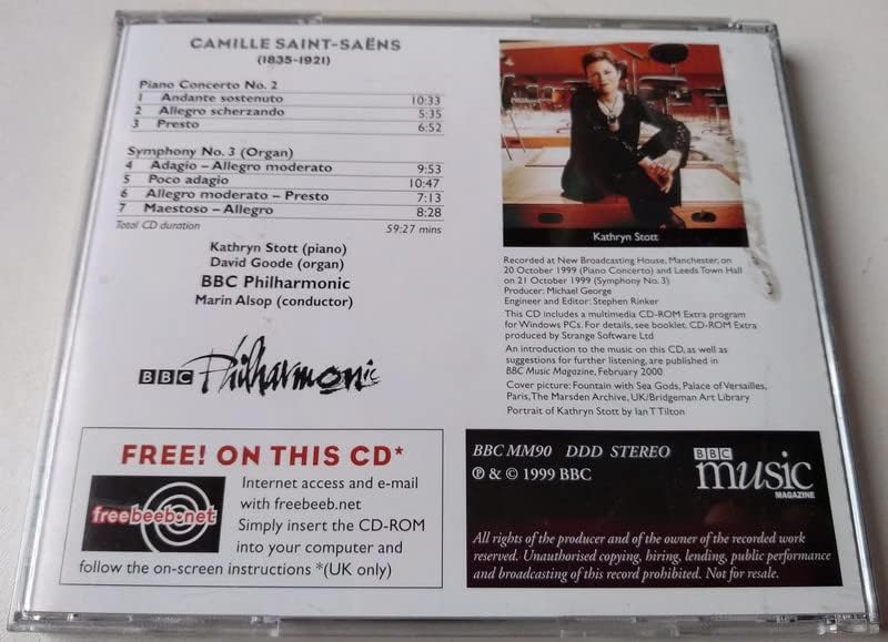 Saint-Saëns, Kathryn Stott, David Goode, BBC Philharmonic ‎– Piano Concerto No. 2 / Symphony No. 3 (Organ) (2000) CD album