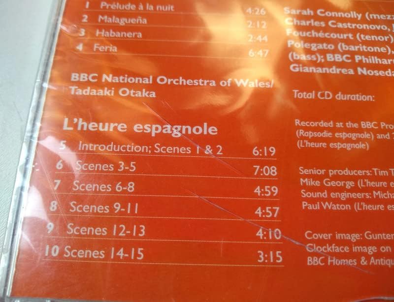 Ravel, BBC Philharmonic / BBC National Orchestra Of Wales – L`heure Espagnole / Rapsodie Espagnole (2003) CD album