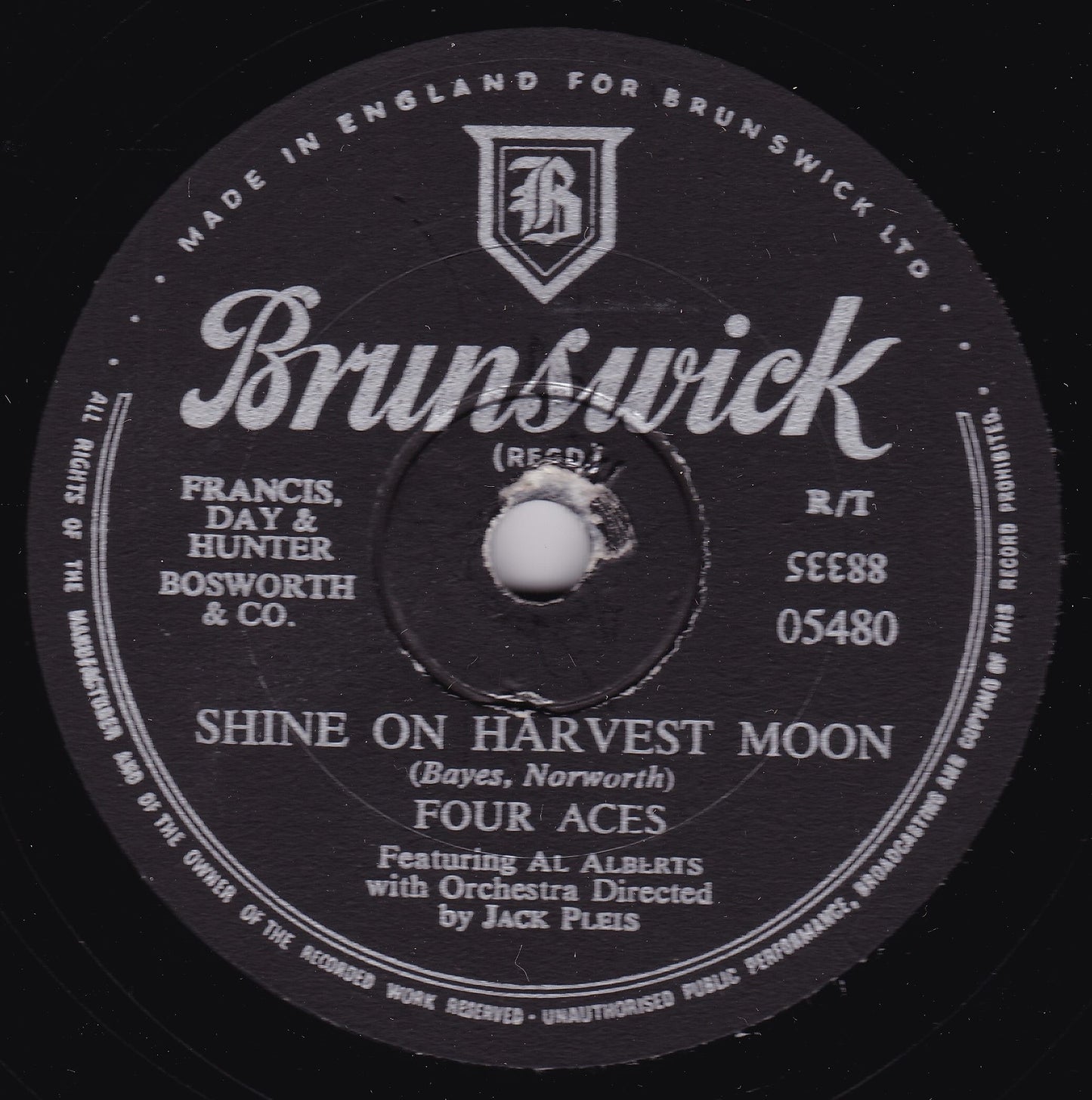 Four Aces - Love Is A Many Splendored Thing (Brunswick 1955) 10" shellac VG/-