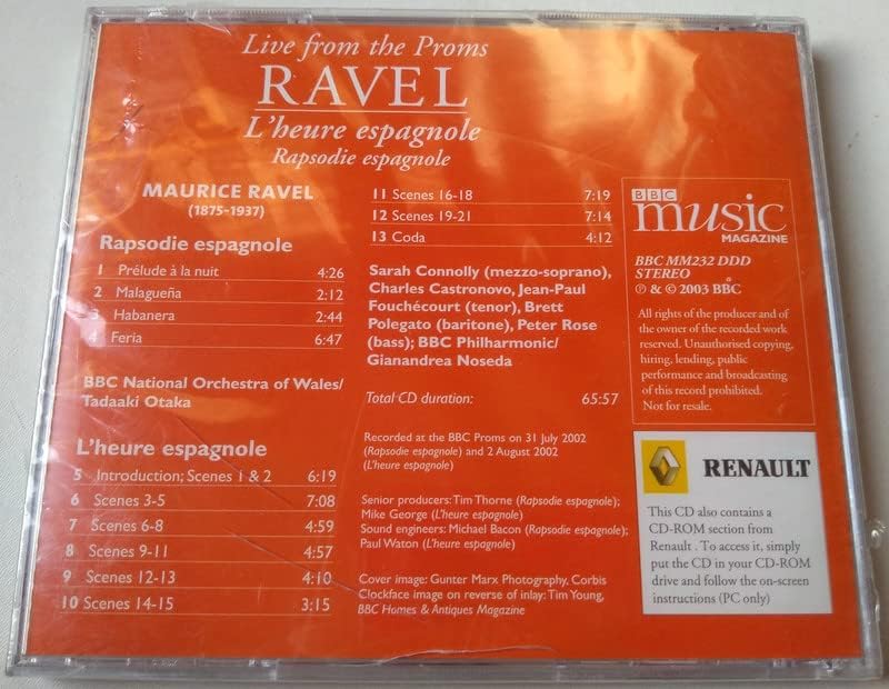 Ravel, BBC Philharmonic / BBC National Orchestra Of Wales – L`heure Espagnole / Rapsodie Espagnole (2003) CD album