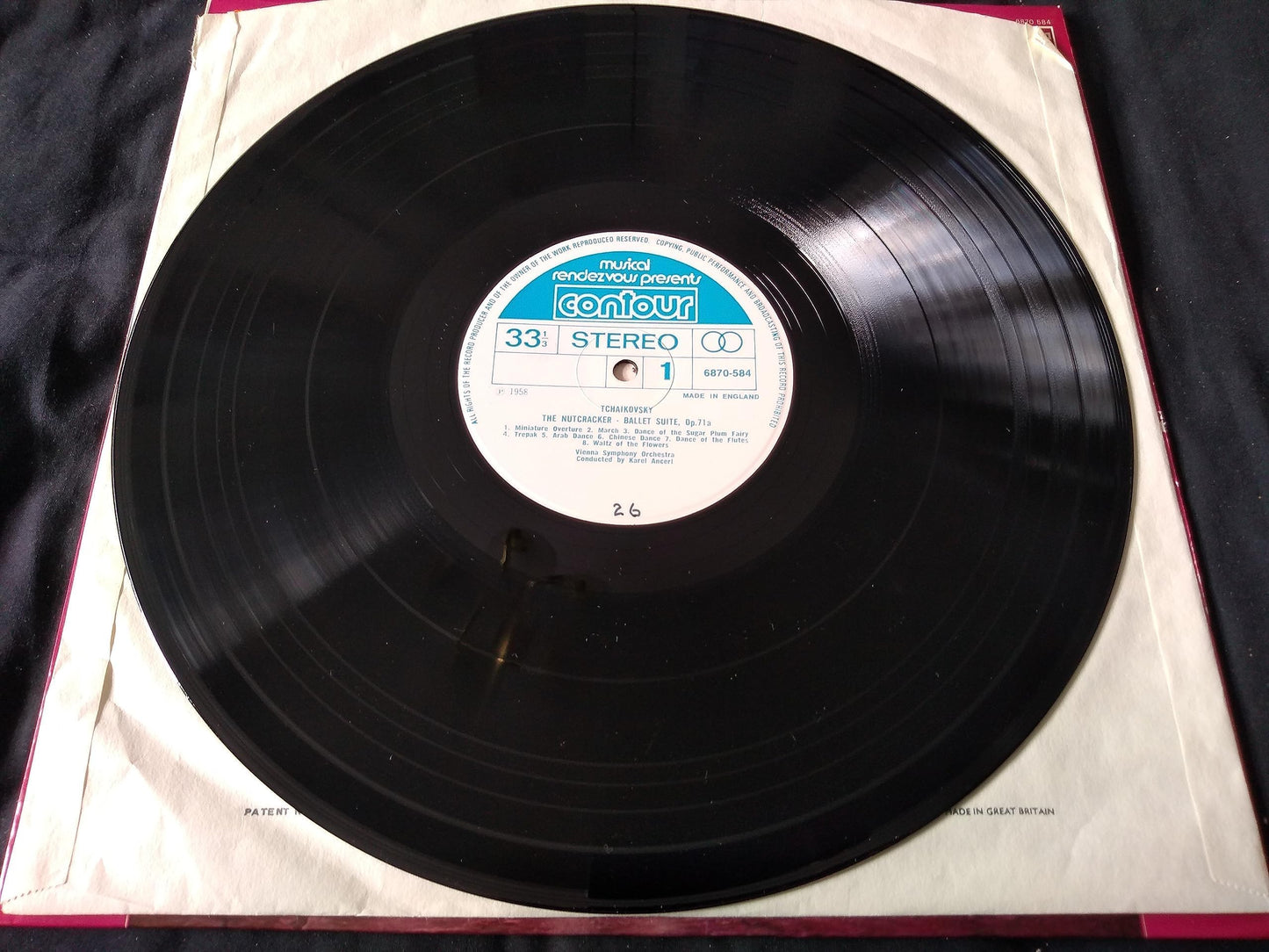 Tchaikovsky, Vienna Symphony Orchestra ‎– The Nutcracker Suite, Op. 71a / Romeo & Juliet - Fantasy Overture (Contour 1972) 12" vinyl LP VG/VG