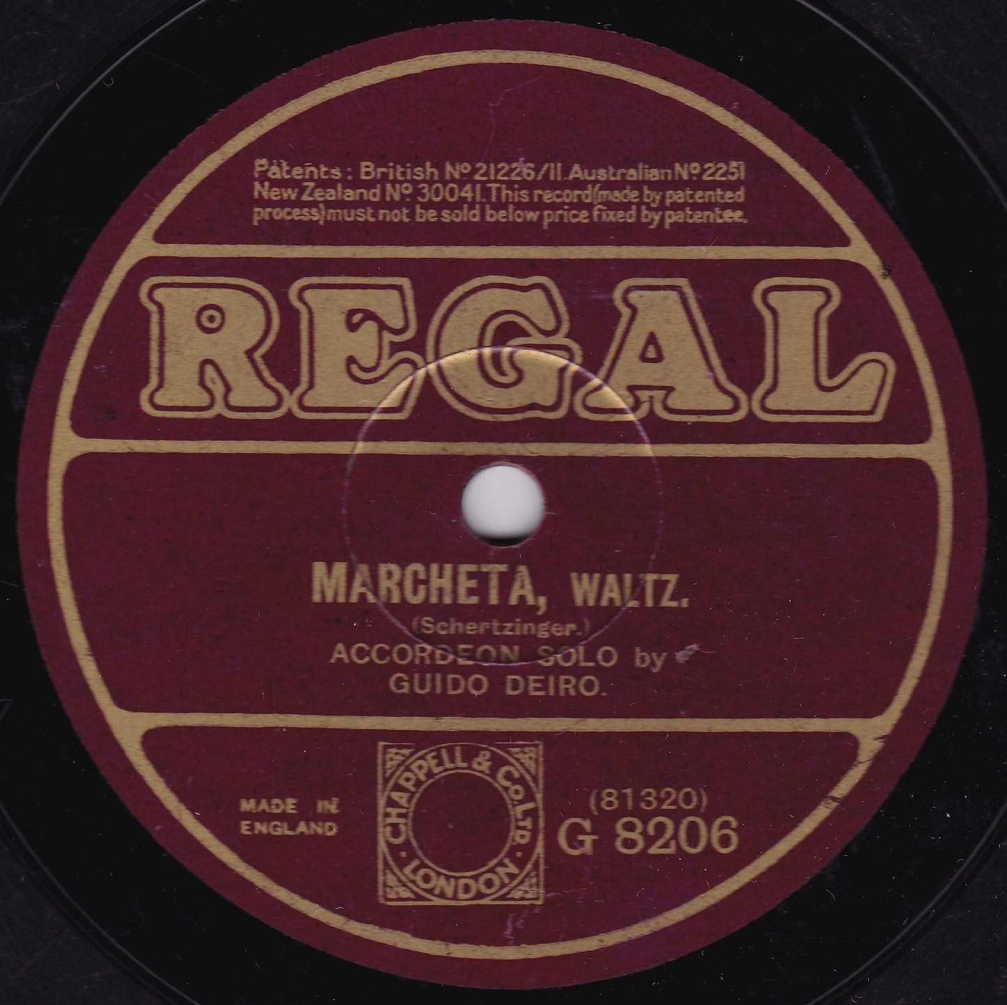 Guido Deiro - Valse Caprice / Marcheta (Regal) 10" shellac VG/-