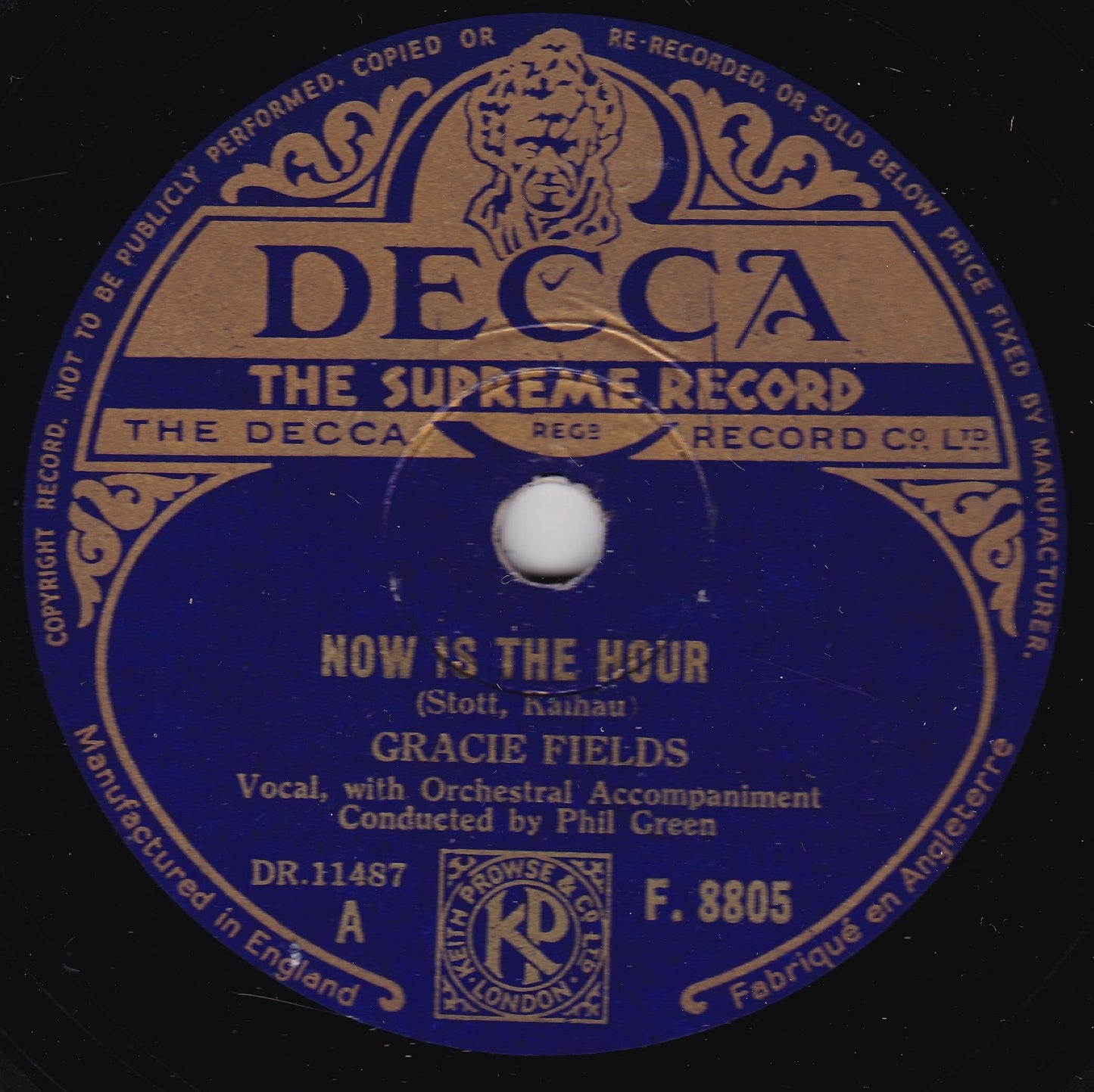 Gracie Fields - Now Is The Hour / Come Back To Sorrento (1947) 10" shellac VG