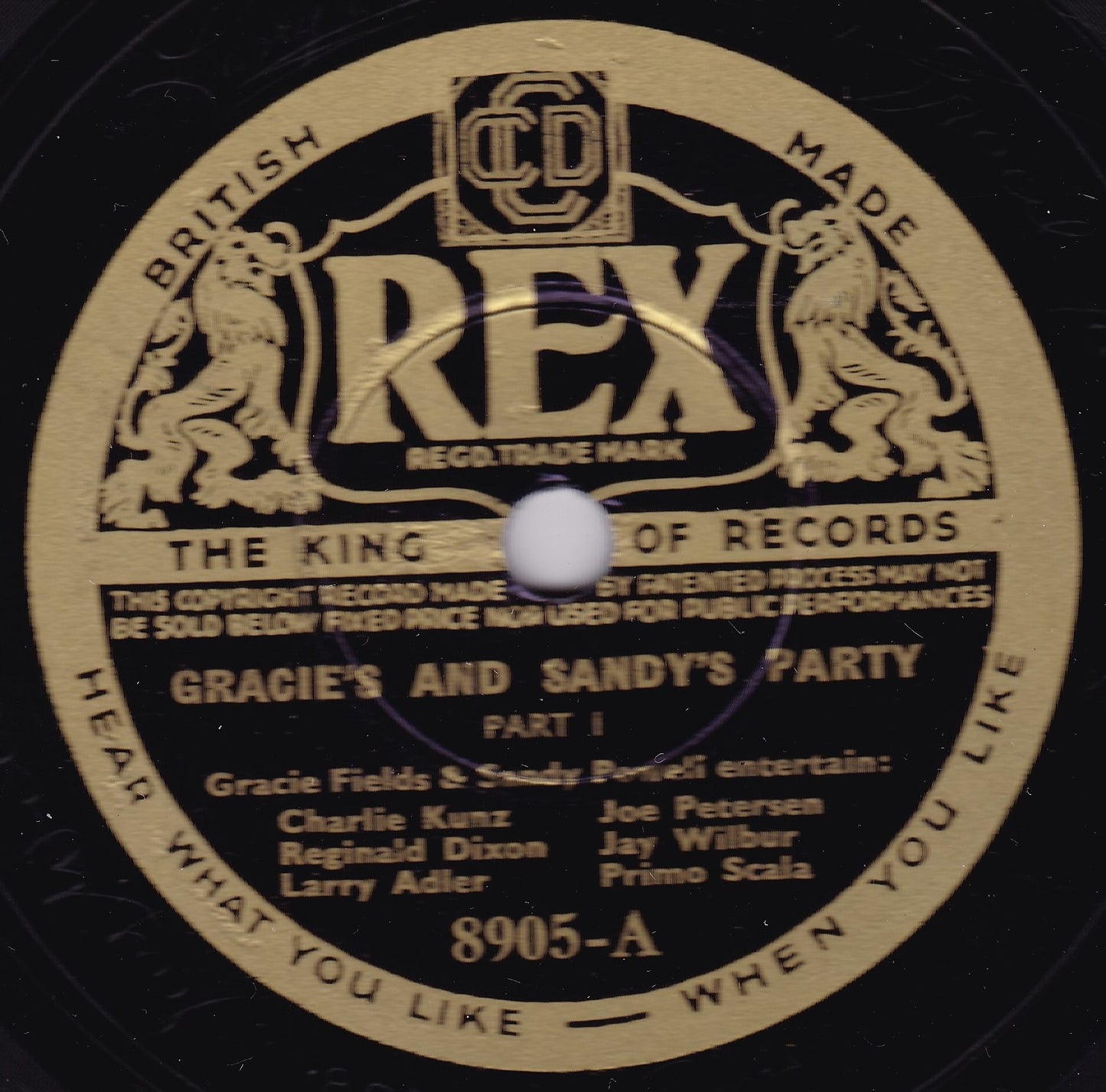 Gracie Fields & Sandy Powell - Gracie's And Sandy's Party (1936) 10" shellac VG