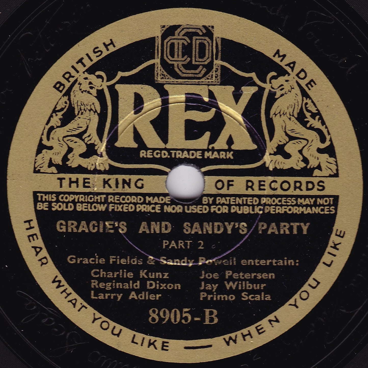 Gracie Fields & Sandy Powell - Gracie's And Sandy's Party (1936) 10" shellac VG