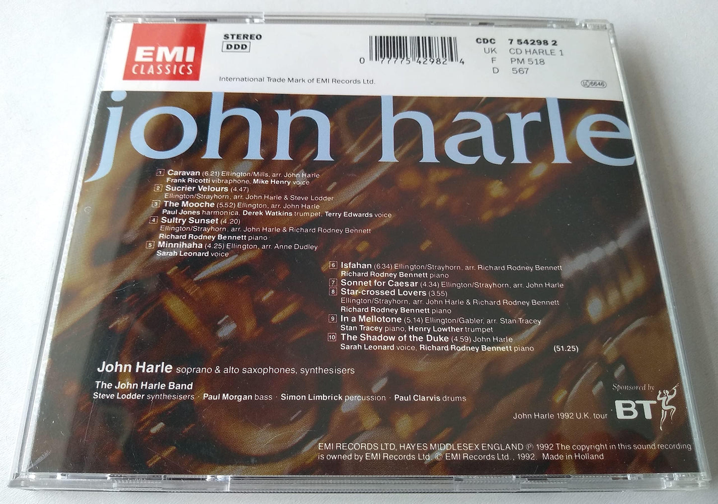 John Harle ‎– The Shadow Of The Duke (1992) CD album