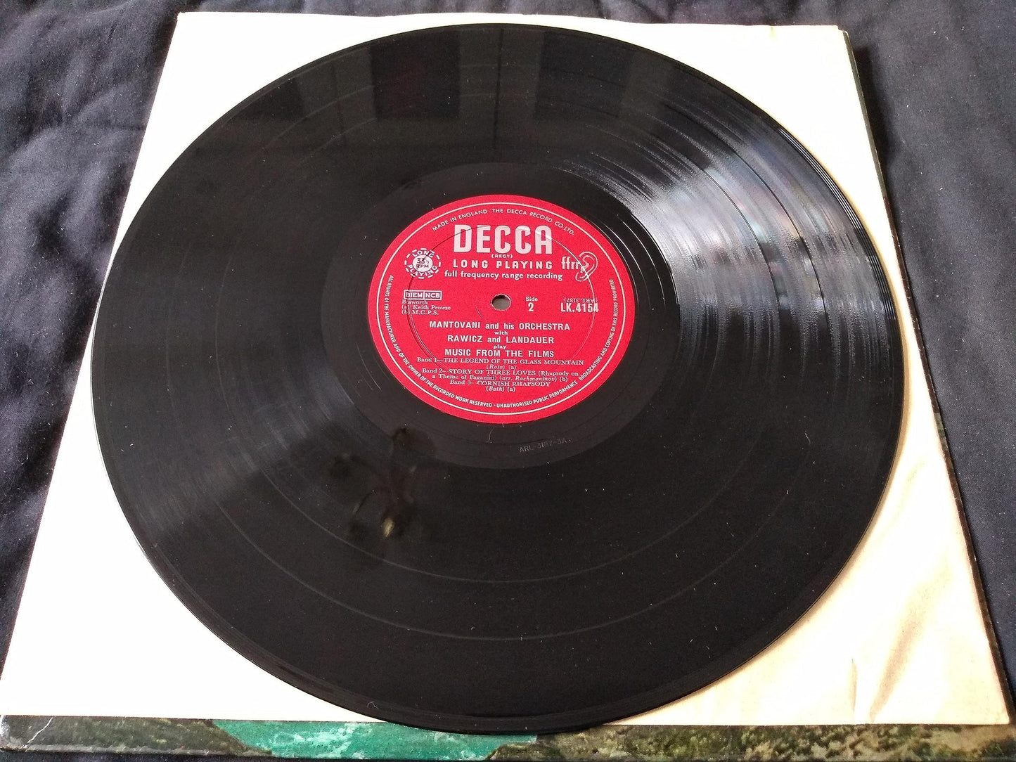 Mantovani And His Orchestra With Rawicz And Landauer ‎– Play Music From The Films (Decca) 12" vinyl LP VG/VG mono