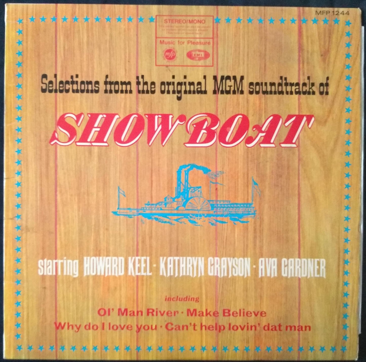 Howard Keel, Kathryn Grayson, Ava Gardner ‎– Selections From The Original MGM Soundtrack Of Showboat (MFP) 12" vinyl LP VG/VG