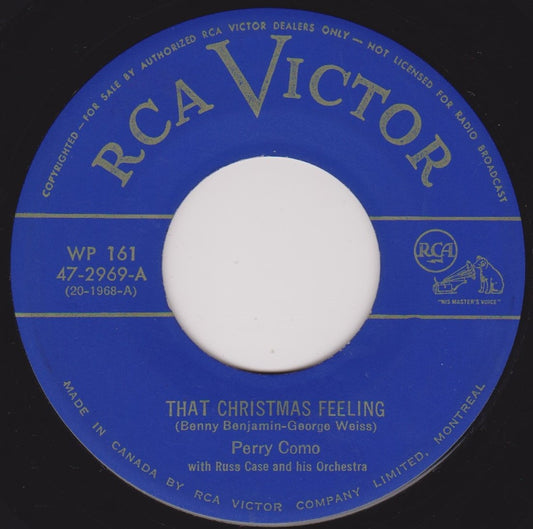 Perry Como - That Christmas Feeling (RCA 1952) 7" vinyl single VG/- jukebox Canada